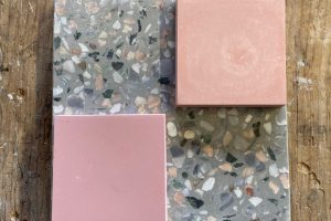 pink concrete with pink terrazzo