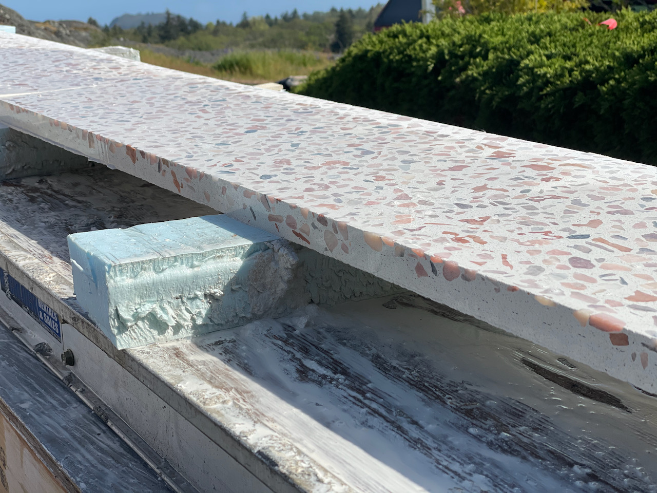 white terrazzo  slab canadian pink