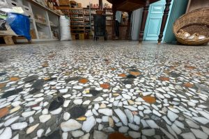 limestone terrazzo floor