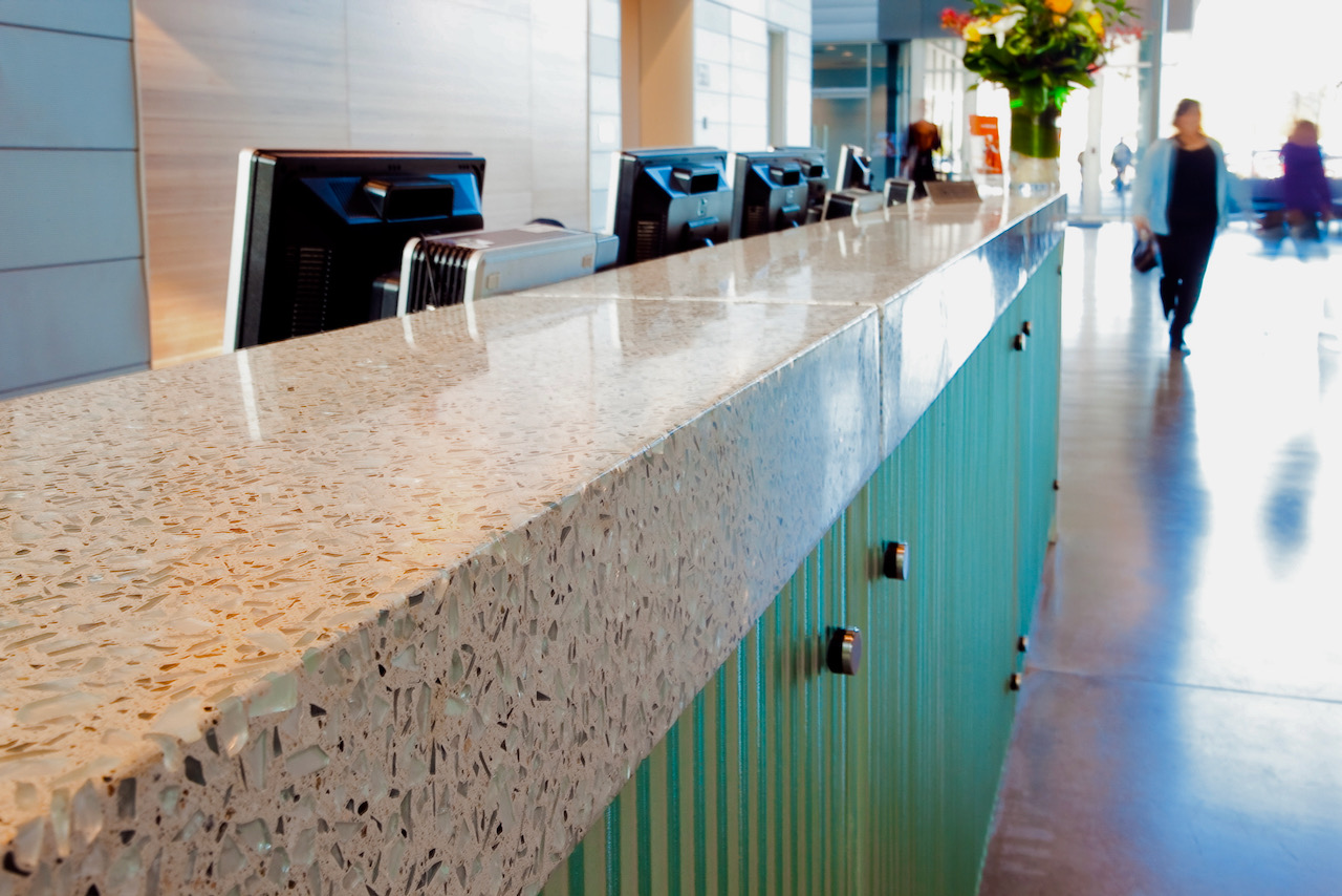 If your looking for a competitively priced counter material, terrazzo is not it. We have fabricated over 500 sets of counters, and until slab manufacturing is under way, this will continue to be an extremely pricey endeavour.