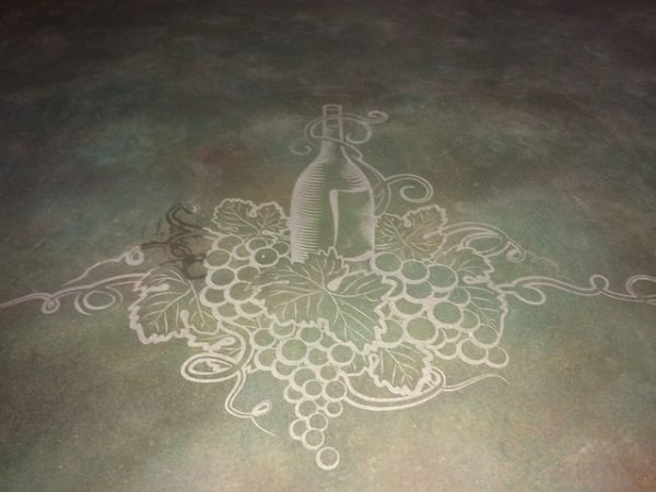 wine bottle etched