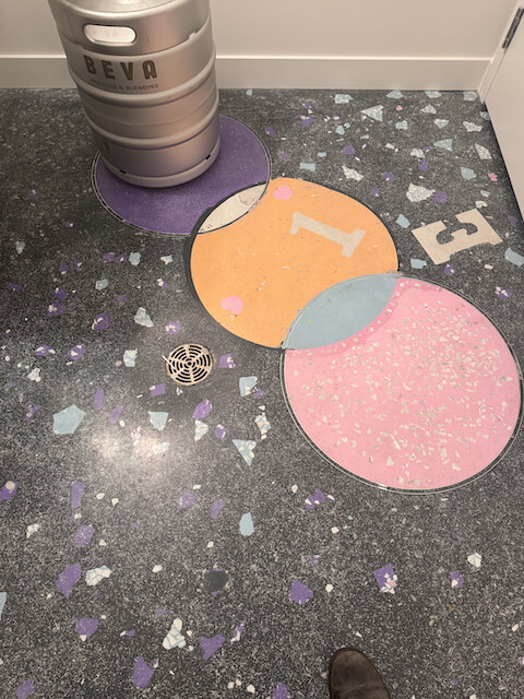 crazy colours for terrazzo bathroom