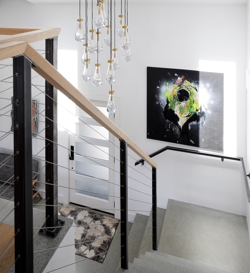 concrete landing with precast concrete stairs