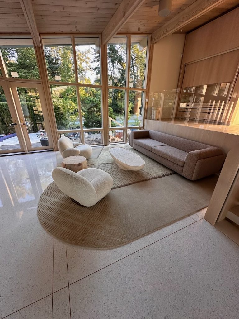 beautiful furniture sit on terrazzo floor