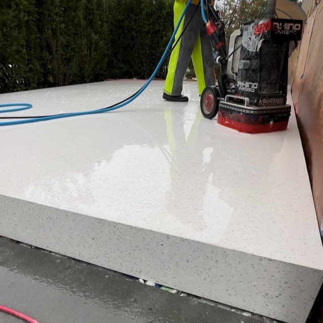exterior white terrazzo