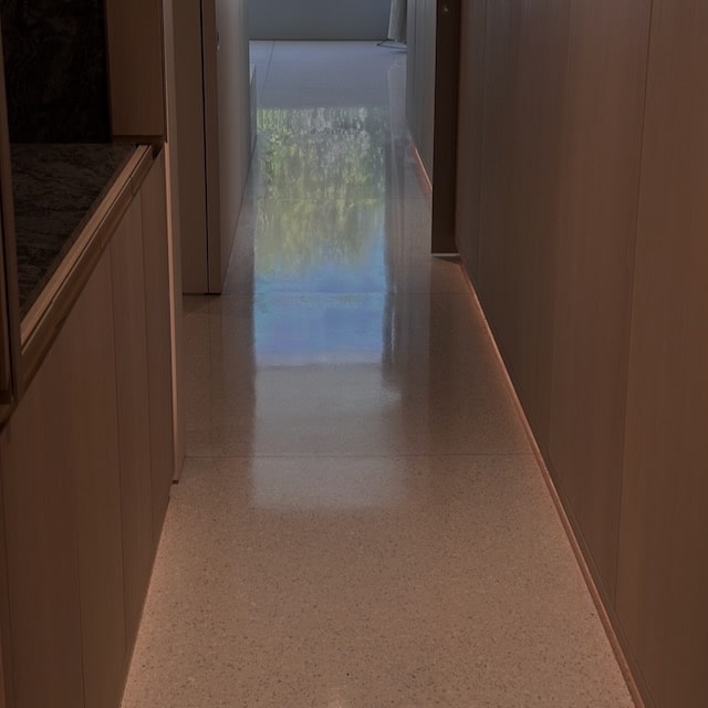 base detail in a terrazzo floor