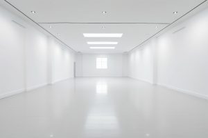 white polished concrete floors