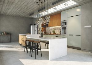 recycled glass concrete counter